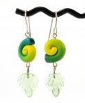 Green Spiral Earrings