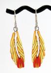 Yellow and Orange Feather Earrings