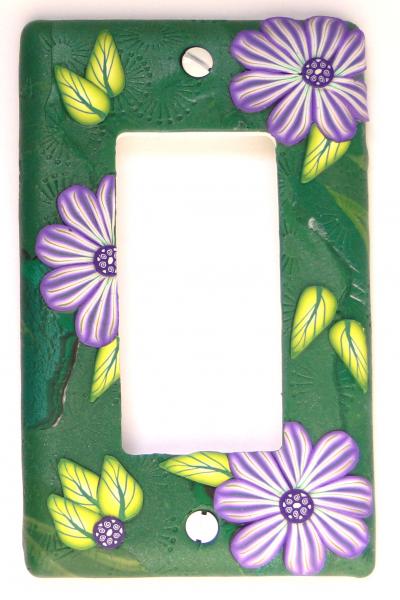 Purple Flower Garden Switchplate #2