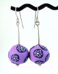 Purple Spiral Bead Earrings