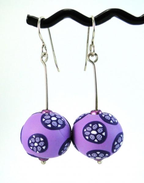 Purple Spiral Bead Earrings picture