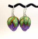 Purple Flower Bud Earrings