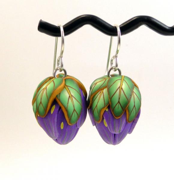 Purple Flower Bud Earrings picture