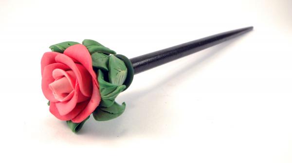 Pink Floral Hair Stick