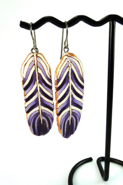 Purple Feather Earrings picture