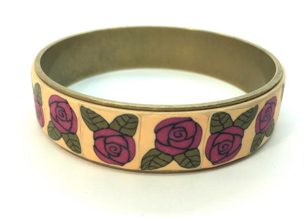 Rose Bangle Bracelet, Wide