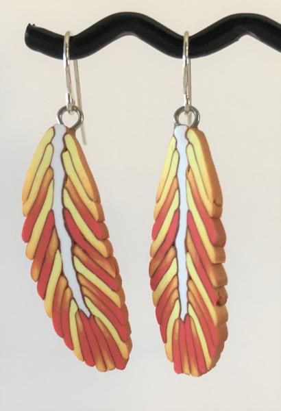 Yellow/Orange Feather Earrings picture