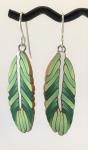 Green Feather Earrings