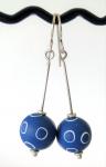 Blue polka dot earrings