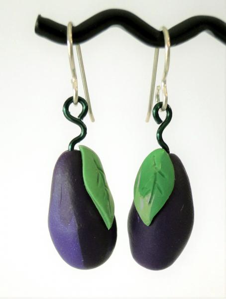 Eggplant earrings