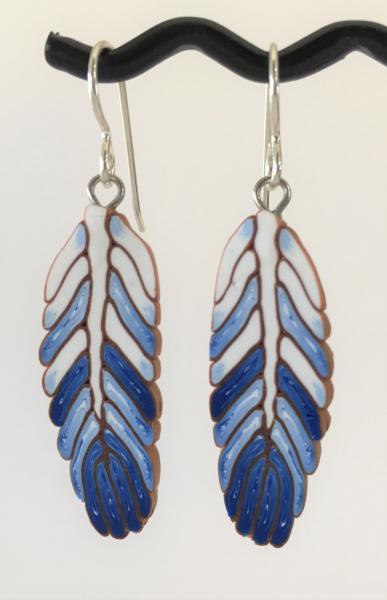 "Bluebird of Happiness" Feather Earrings picture