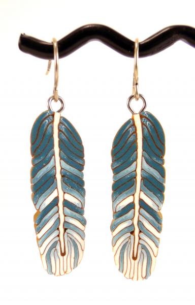 "Bluebird of Happiness" Feather Earrings #2