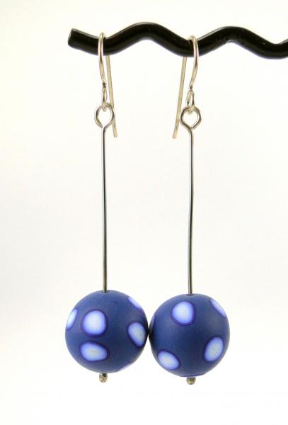 Blue Spotted Dangly Earrings picture