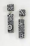 Black and white abstract post earrings