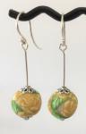 Gold Rose Bead Earrings