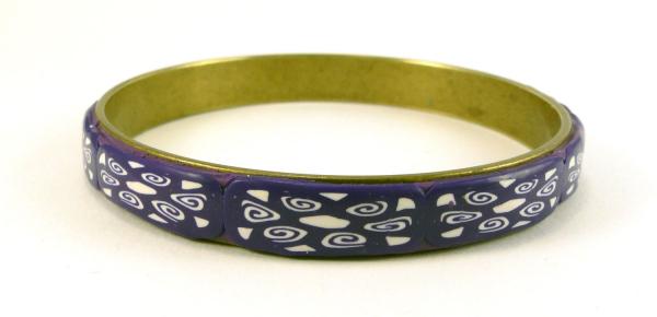 Purple Spirals Bangle Bracelet