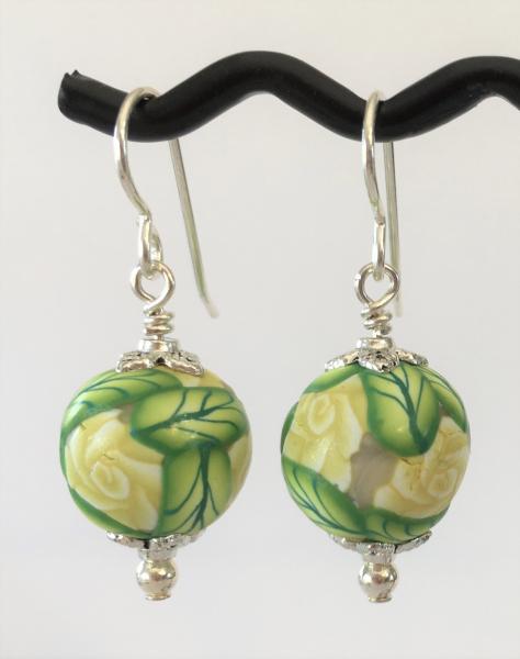 Yellow Rose Bead Earrings picture