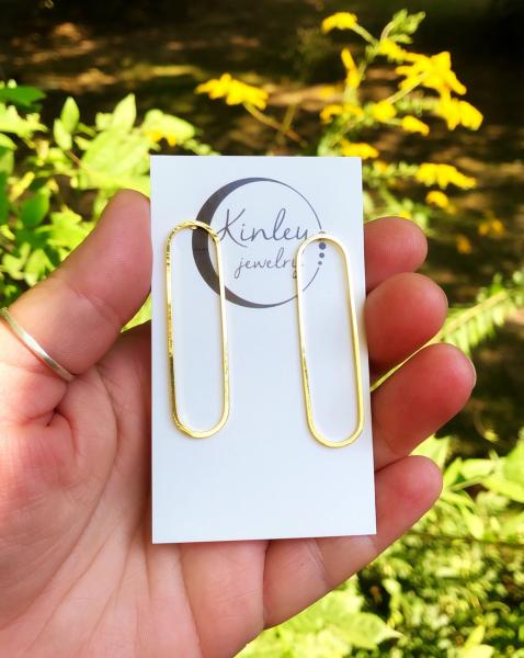 Simple Gold Oval Studs picture