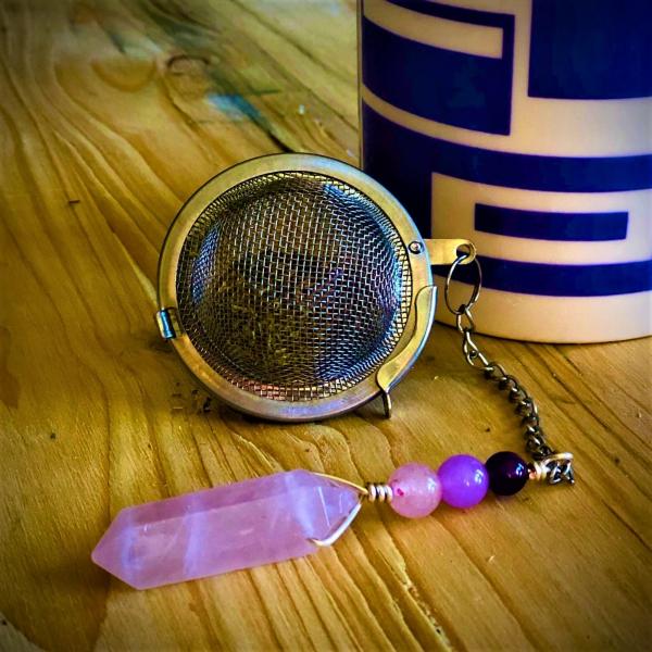 Rose Quartz Charmed Tea Infuser for steeping loose tea picture