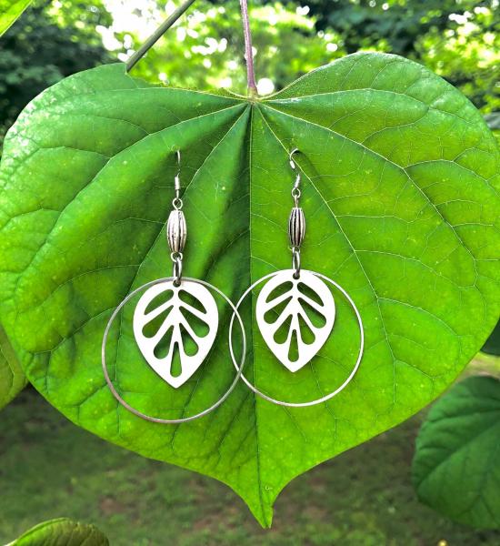 Antique Silver Leaf Earrings