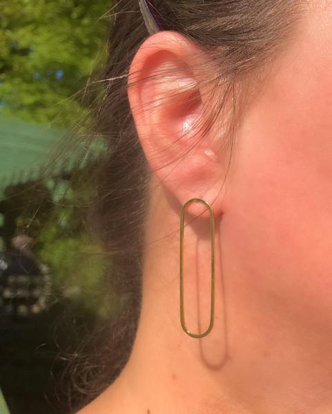 Simple Gold Oval Studs picture