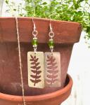 Silver Fern Leaf Cutouts with Green Sea Glass