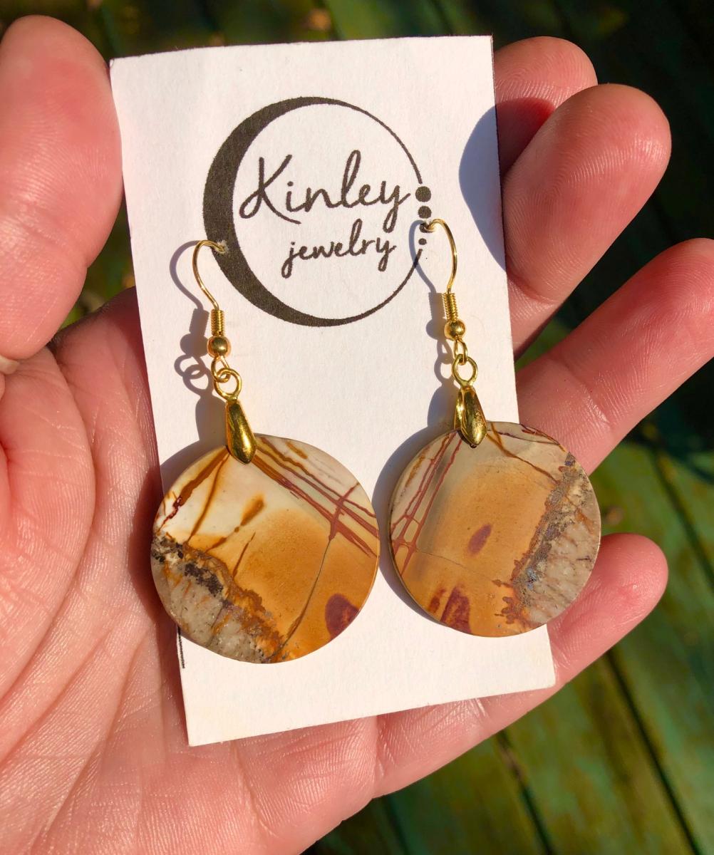 Red Creek Jasper Circle Earrings picture