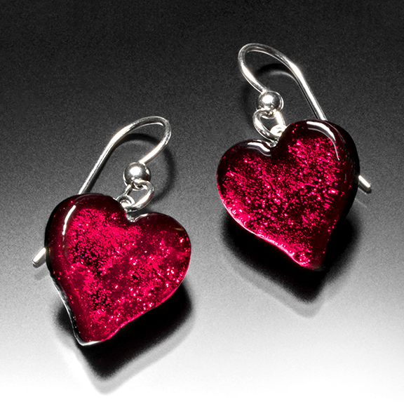 Satori Red Heart Dangle Earrings