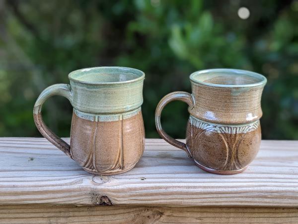 Green and tan mug picture