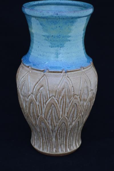 xl teal/tan vase picture