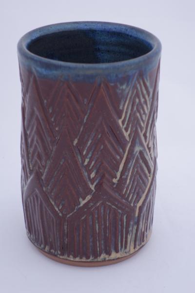 med blue/cap cylinder vase