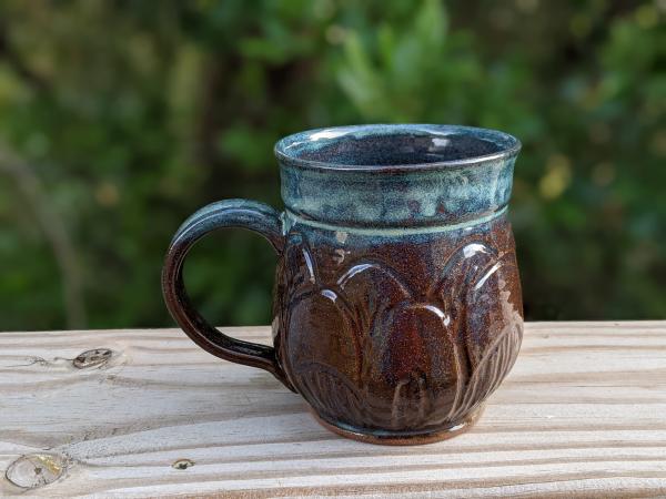 teal/brown mug
