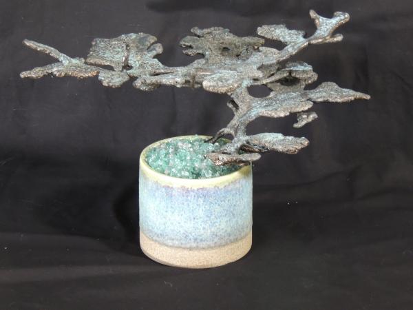 Medium Bronze Harvester in Blue vase H111 picture