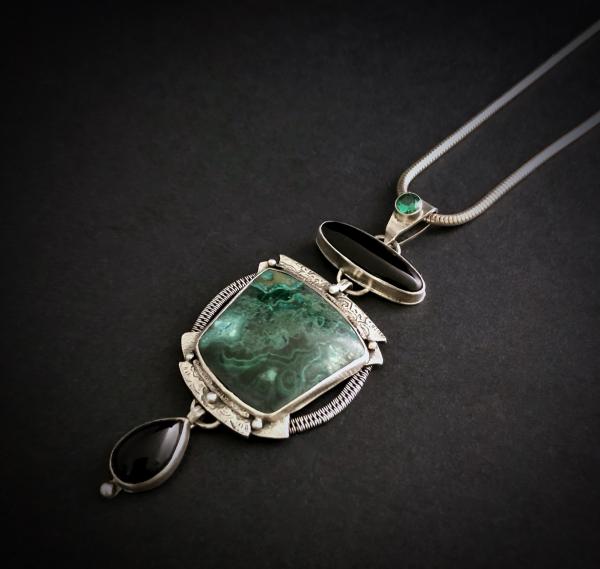 Chrysocolla and Onyx Necklace