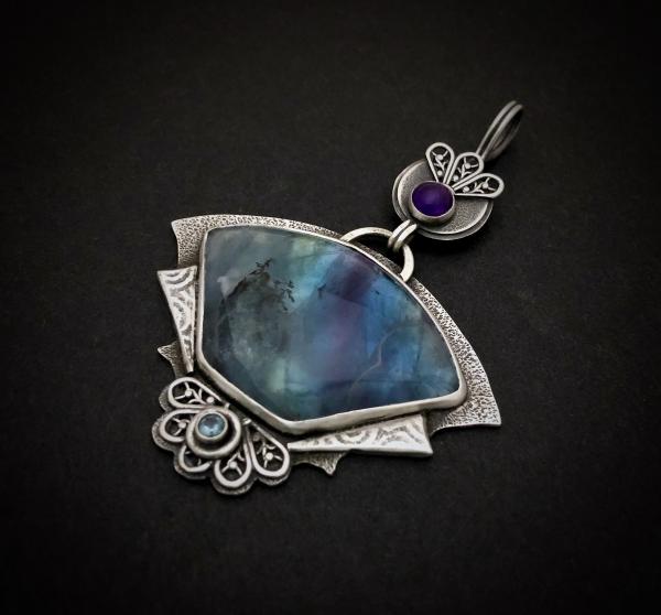Rainbow Fluorite Fan Pendant