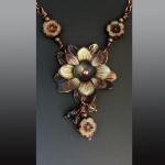 Flower Power Pendant with "Beige Beauty"  Shrink Art Bloom
