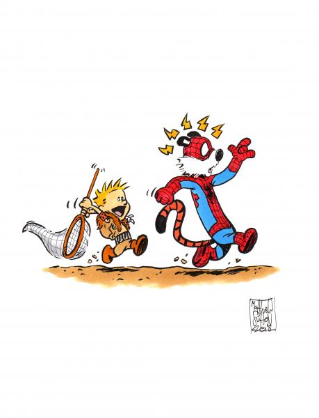 Calvin and Hobbes Spiderman and Kraven picture