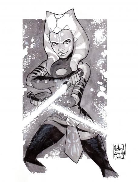 Ahsoka Tano Black and White