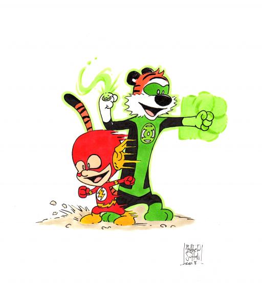 Calvin and Hobbes Green Lantern and the Flash picture