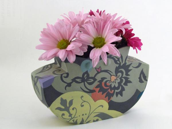 Sage Petal-Top Pouch Vase