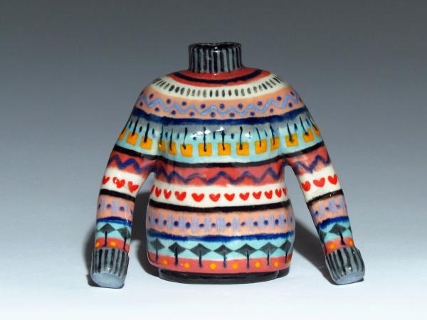 Multi-colored Nordic Sweater Bud Vase picture