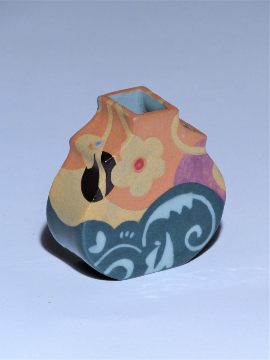 Mini Bud Vase in Teal, Orange picture