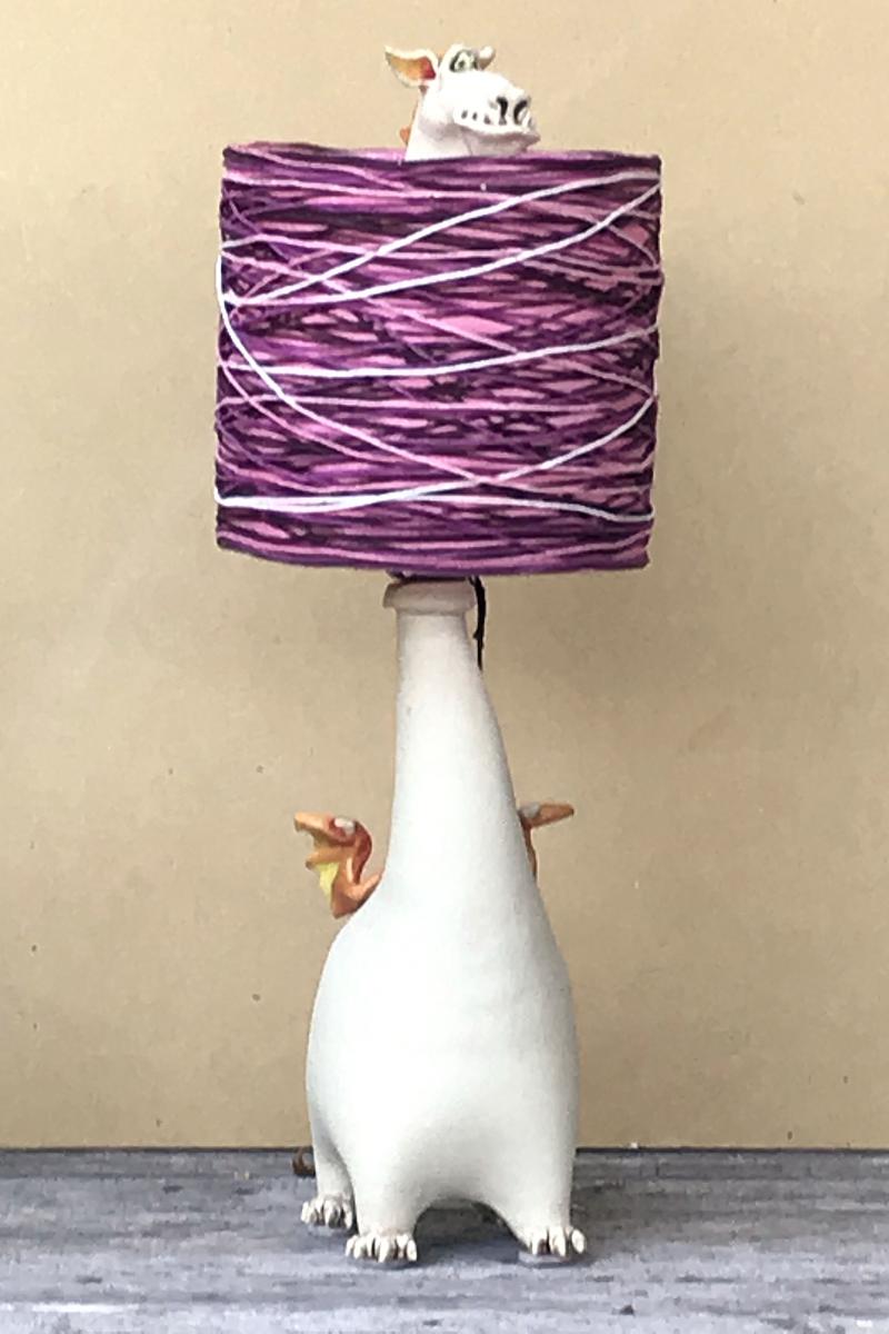 Orange, Yellow and Magenta Dragon Lamp picture