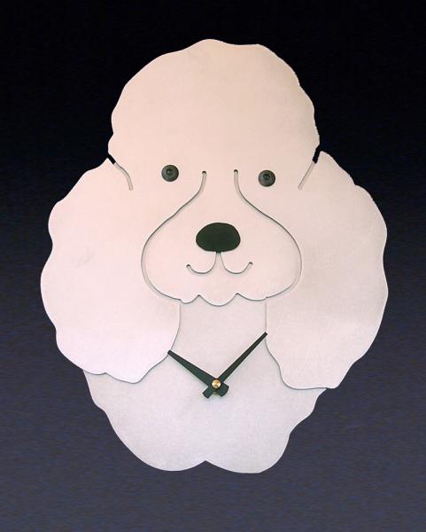 White Poodle Wall Clock picture