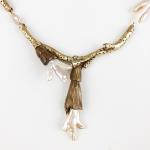 Bronze Coral and Pearl Necklace