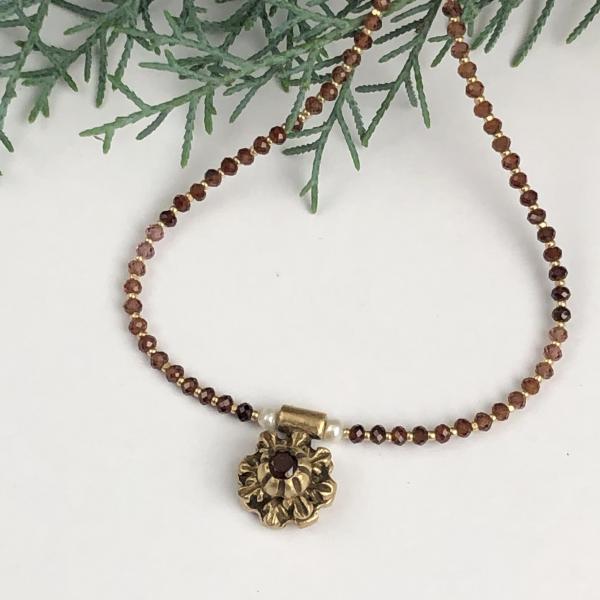Small Historic Garnet Pendant Necklace