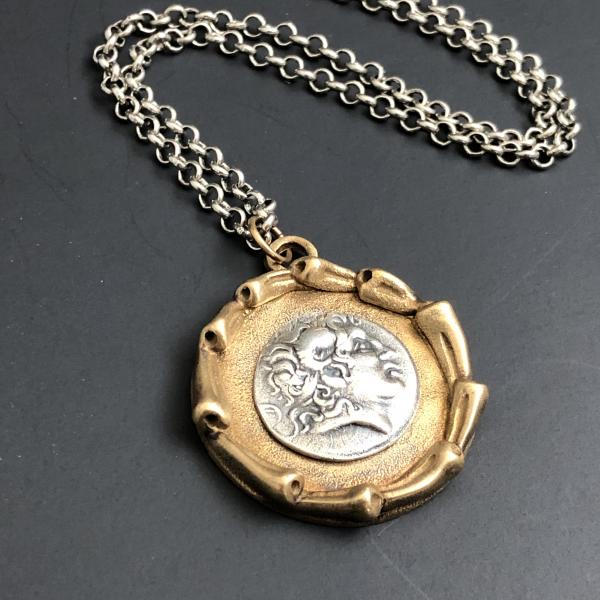 Bronze and Fine Silver Coin Necklace picture