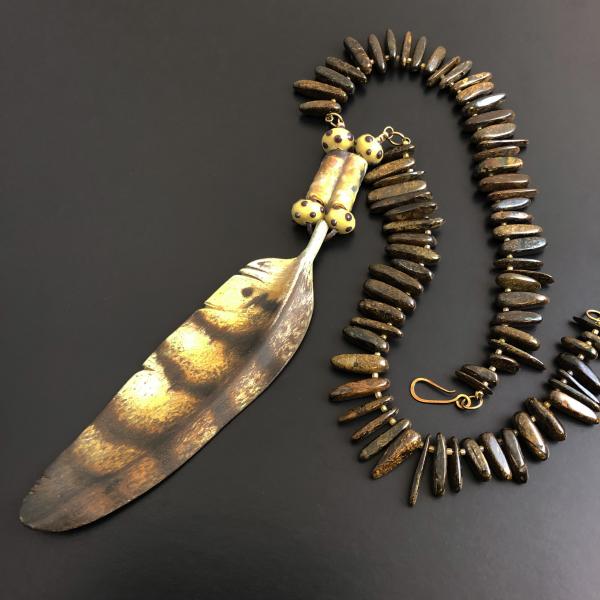 Hand Colored Bronze Feather