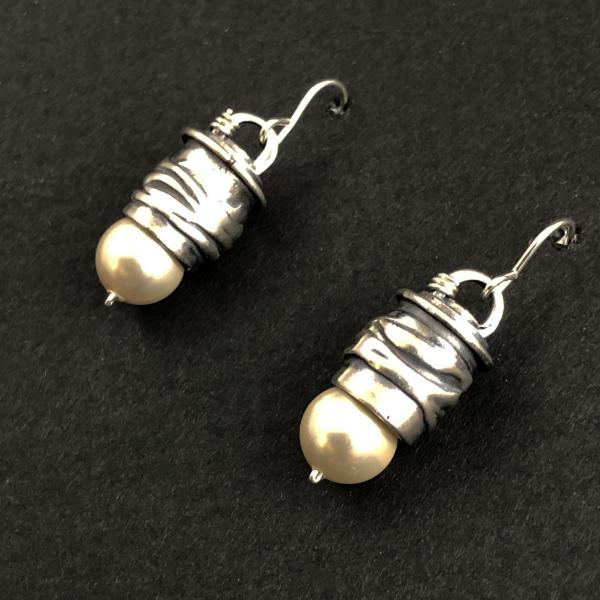 Silver Bullet Pearl Earrings