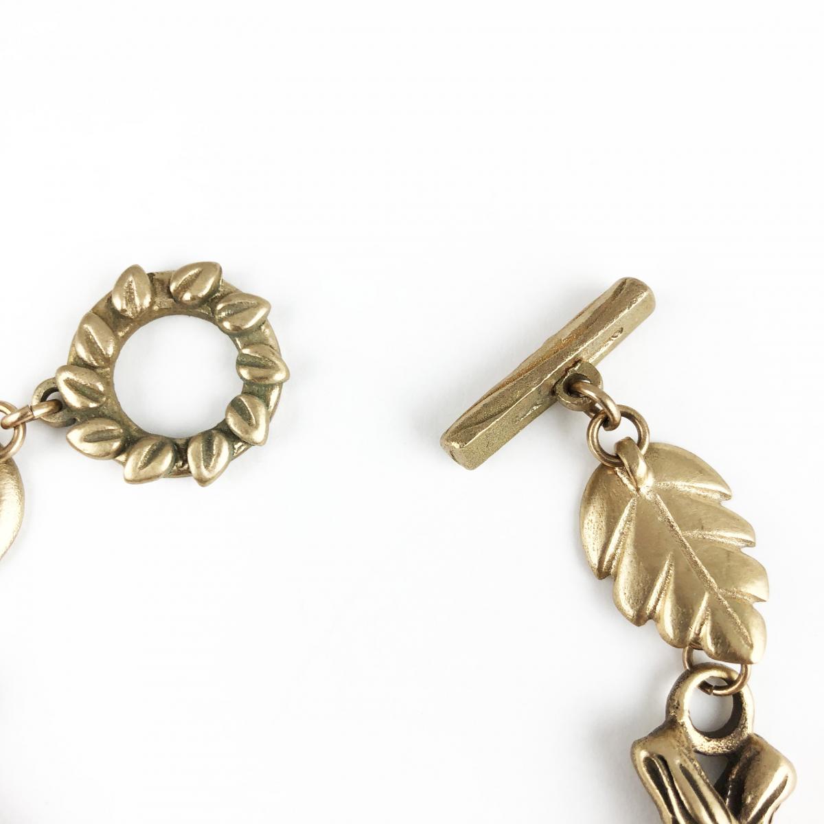 Bronze twig and leaf bracelet picture
